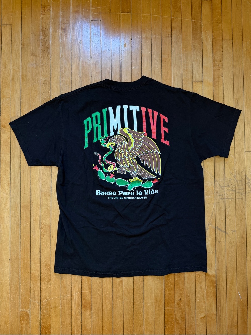 Primitive Skate Men's Collegiate Mexico II Tee Black Short Sleeve Sz. L